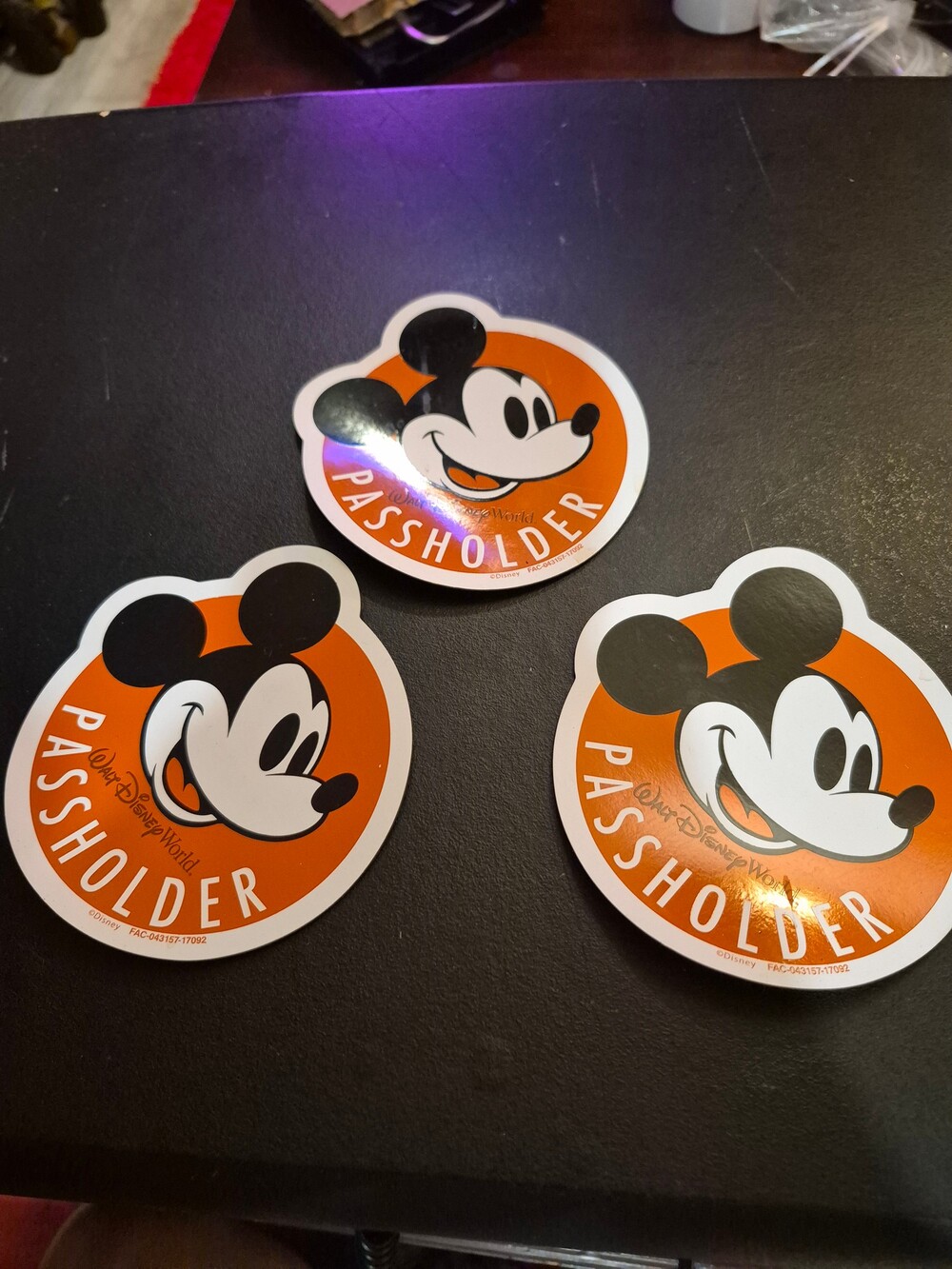 Walt Disney World Passholder Mickey Mouse 3.5 Inch Sticker Set